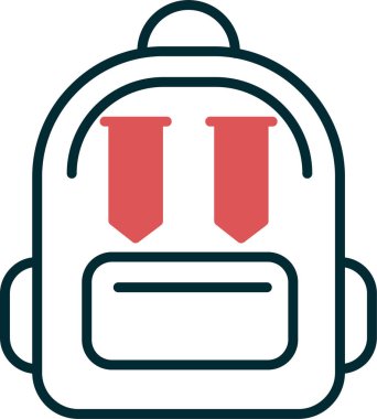 Sırt çantası. Web simgesi vektör illüstrasyonu