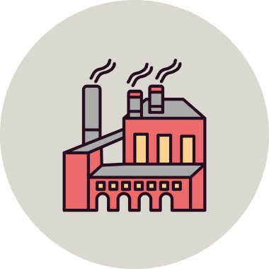 Fabrika. Web simgesi basit illüstrasyon 