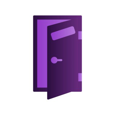 Kapı simgesi. Web ve mobil aygıtlar için düz tasarım çizimi.