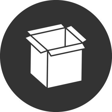 karton kutu simgesi, vektör illüstrasyonu