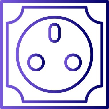 güç soketi simge vektör çizim