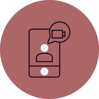 Video sohbet simgesi, vektör illüstrasyonu  