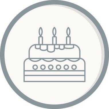 Doğum günü pastası. Web simgesi basit illüstrasyon