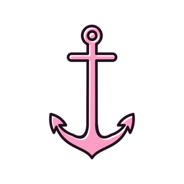 çapa simgesi. Denizcilik sembolü vektörünün basit bir gösterimi