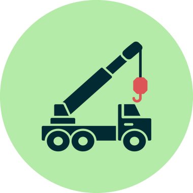 Vinç kamyon simgesinin vektör çizimi 