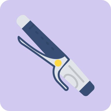 Saç bigudisi doğrusal simgesi. Saç maşası. Profesyonel saç stili. İnce çizgi çizimi.