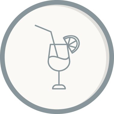 Kokteyl simgesi, vektör illüstrasyonu