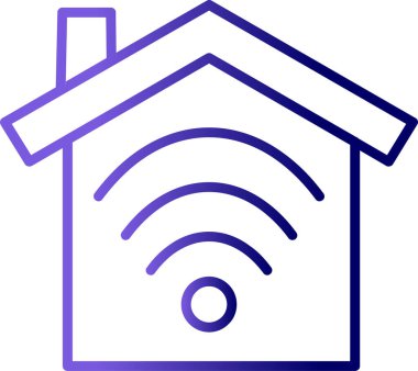 akıllı ev ikonu. Uzaktan erişimi olan ana hatlı ev, beyaz arkaplanda izole edilmiş web tasarımı için vektör sembolü