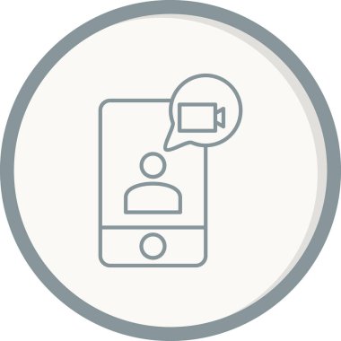 Video sohbet simgesi, vektör illüstrasyonu  