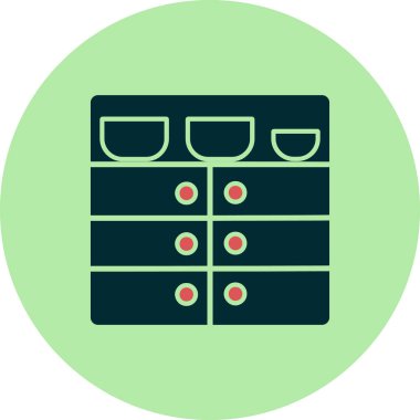 Mutfak rafları. Web simgesi basit illüstrasyon