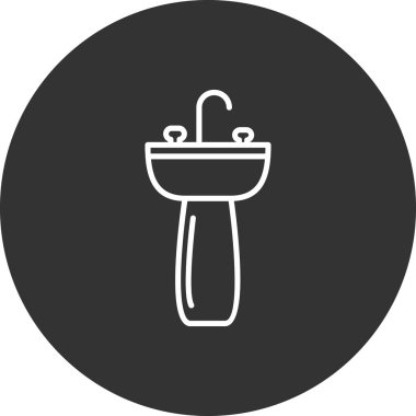 sink icon vector. isolated contour element illustration