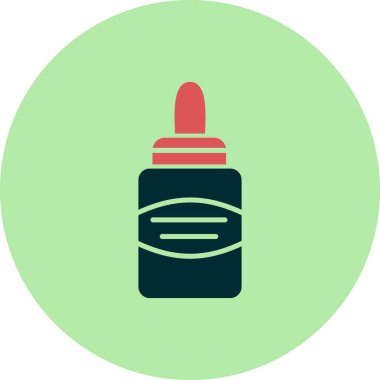 Ağ ve mobil uygulama tasarımınız için beyaz arkaplanda izole edilmiş sıvı yapıştırıcı şişe ikonu vektörü, yapıştırıcı logosu kavramı