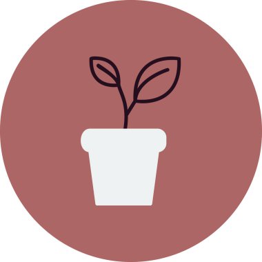 bitki pot ikonu vektör illüstrasyonu 