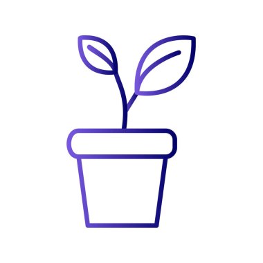 bitki pot ikonu vektör illüstrasyonu 