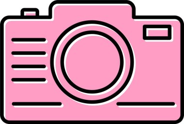 Fotoğraf makinesi simgesinin vektör illüstrasyonu