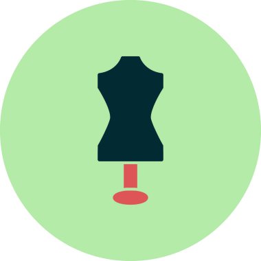 Manken ikonu. Web için kıyafet vektör sembolünün düz çizimi 