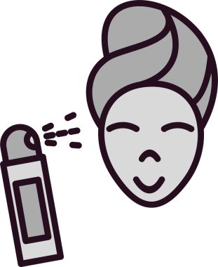 Yüzü sisli kadın. resimleme 