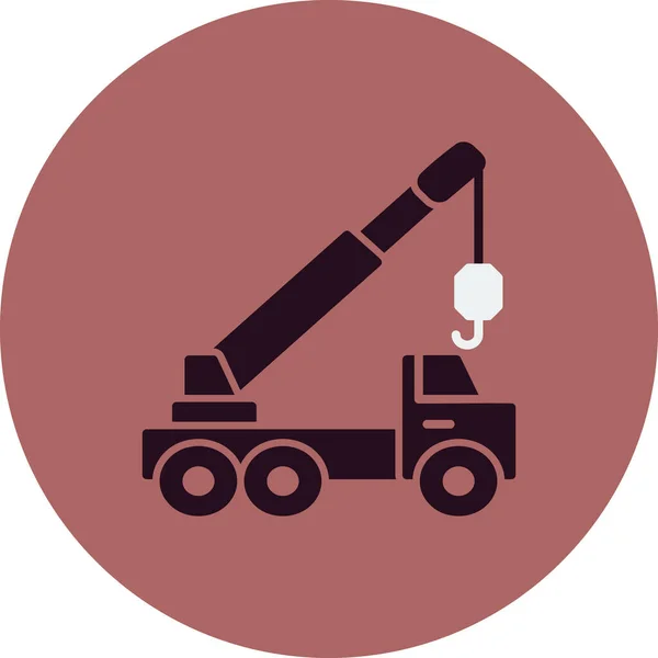 Vector Illustration Crane Truck Icon — Archivo Imágenes Vectoriales