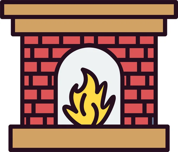 暖炉だ Webアイコンシンプルなイラスト — ストックベクタ