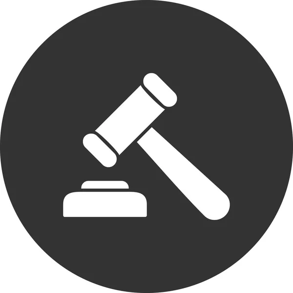 Judge Hammer Web Icon Simple Illustration — Stockvector