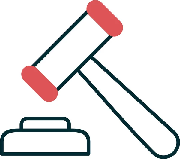 Judge Hammer Web Icon Simple Illustration —  Vetores de Stock