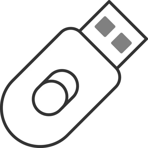 Usb Flash Drive Icon Simple Illustration Memory Clipper Vector Icons — Vettoriale Stock
