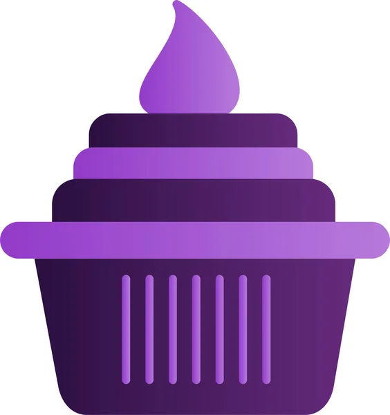 Ilustração Vetorial Ícone Cupcake —  Vetores de Stock