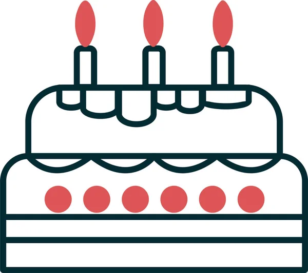 Bolo Aniversário Ícone Web Ilustração Simples —  Vetores de Stock