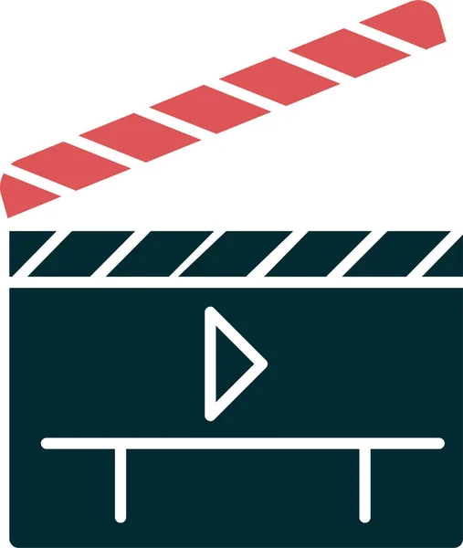 Ícone Web Filme Design Simples Clapperboard — Vetor de Stock
