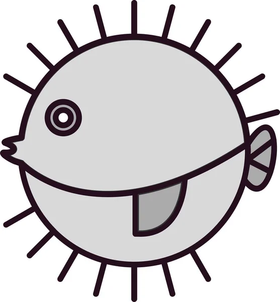 Puffer Fish Icon Vector Illustration — Vettoriale Stock