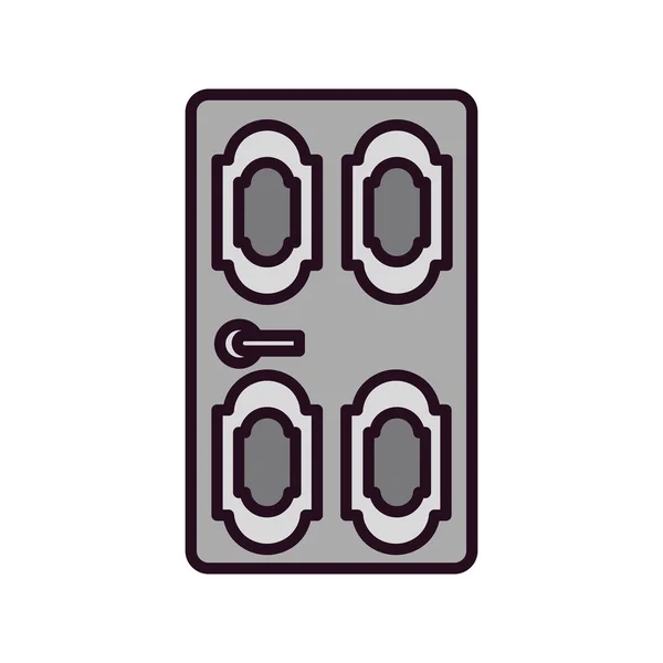 Icono Puerta Ilustración Diseño Plano Para Dispositivos Web Móviles — Vector de stock