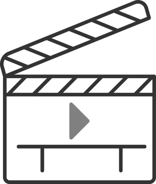 Ícone Web Filme Design Simples Clapperboard — Vetor de Stock