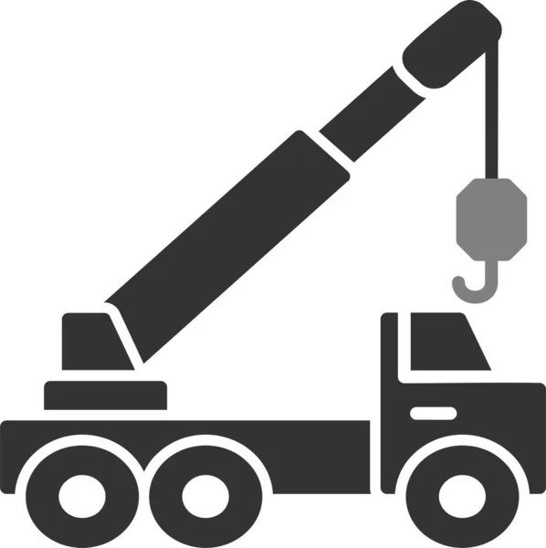 Vector Illustration Crane Truck Icon — Vettoriale Stock