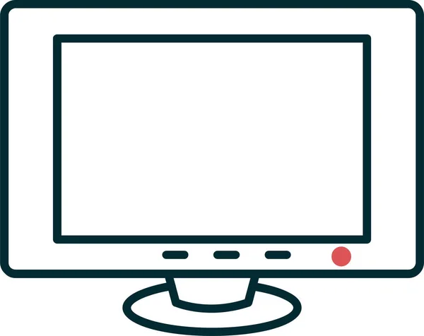 Vector Illustration Computer Monitor Icon — Stock Vector