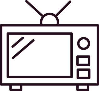 Eski televizyon. Web simgesi basit illüstrasyon