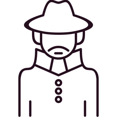 Dedektif simgesi. Vektör çizim