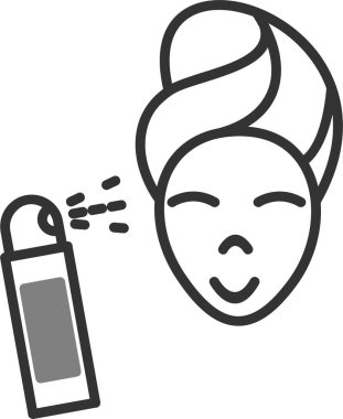 Yüzü sisli kadın. resimleme 