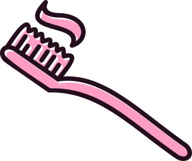 Diş fırçası web simgesi, basit illüstrasyon