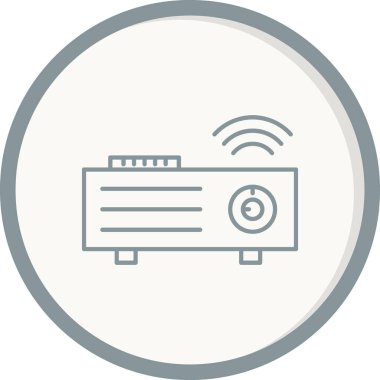 video projektör simgesi. Basit resimleme  