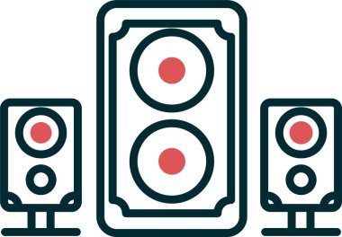 Hoparlörler. Web simgesi basit illüstrasyon