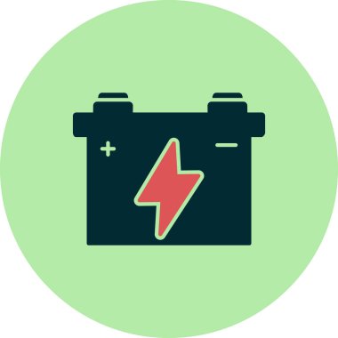 Araba aküsü. Web simgesi basit illüstrasyon