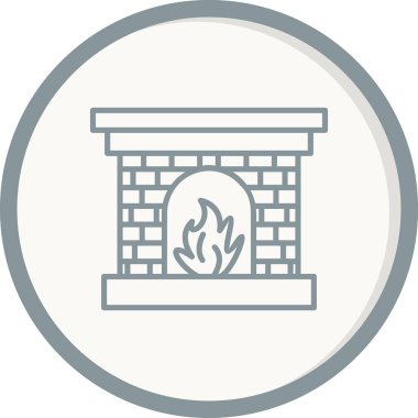 Şömine. Web simgesi basit illüstrasyon 