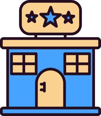 Otelde. Web simgesi basit illüstrasyon 