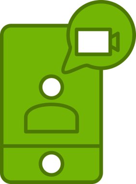 Video sohbet simgesi, vektör illüstrasyonu  