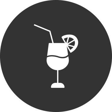 Kokteyl simgesi, vektör illüstrasyonu