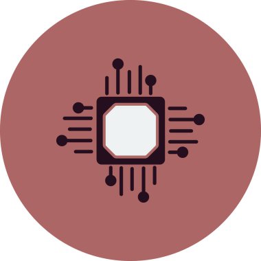 İşlemci. Web simgesi vektör illüstrasyonu 