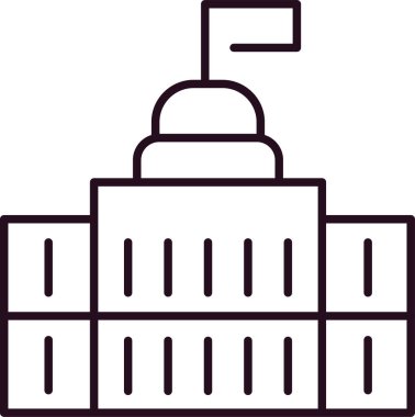 Hükümet binası simgesinin vektör illüstrasyonu