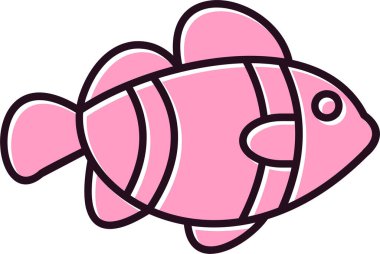 Palyaço Balık simgesi vektör illüstrasyonu