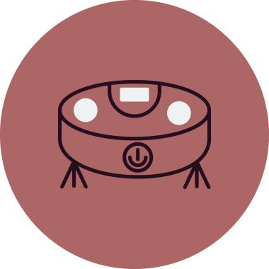 Robot elektrikli süpürge ağ simgesi basit illüstrasyon