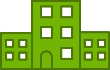 Bina. Web simgesi basit illüstrasyon